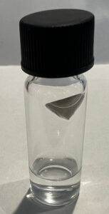 Blotter stuck at the top of the vial.