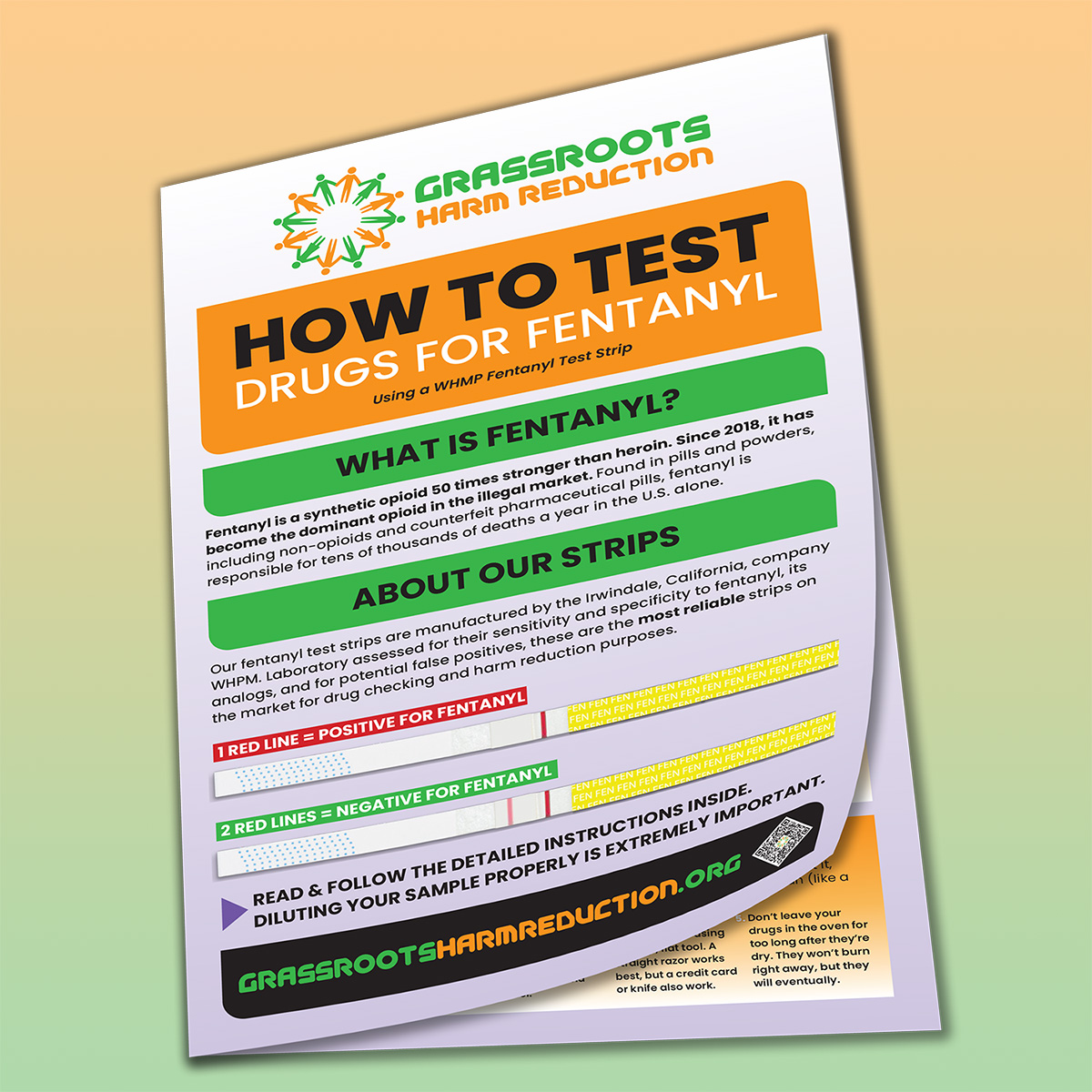 fentanyl test strip instruction sheet