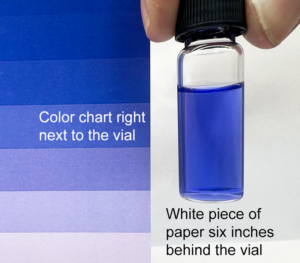 Evaluate the result using the color chart