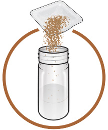 Pour 150 mg of ground dried mushrooms to the extraction vial