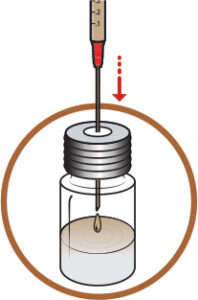 Inject the extraction fluid into the reaction vial.