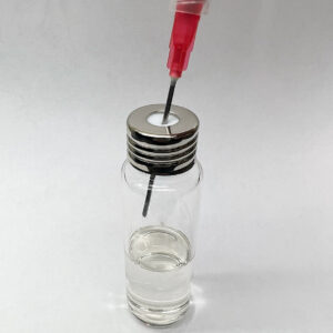 Inject the MDMA solution into the reaction vial.