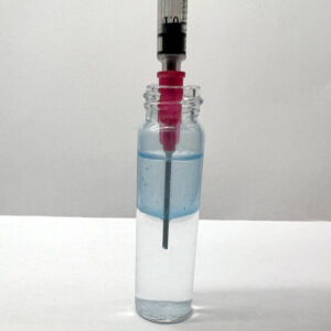 Draw out 0.3 mL of water