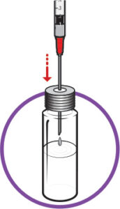 into reaction vial